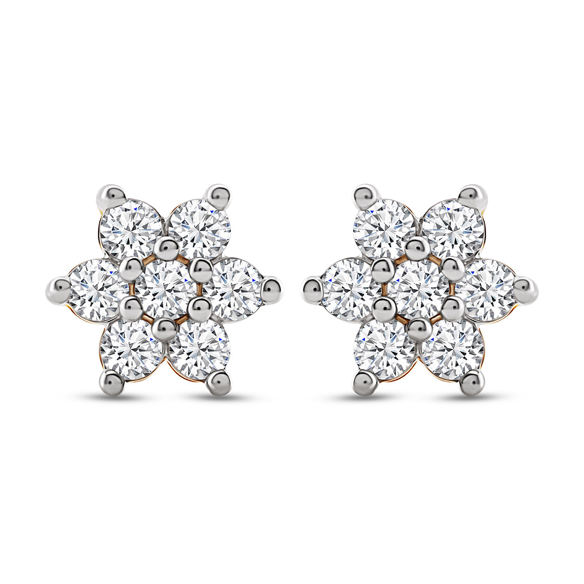 Lab grown flower stud