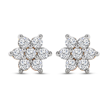 Lab grown flower stud