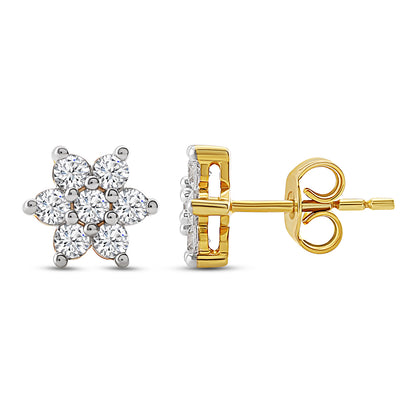 Lab grown flower stud