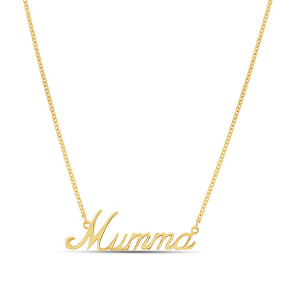 9ct Yellow Gold Solid Plain Polished Mumma Necklace