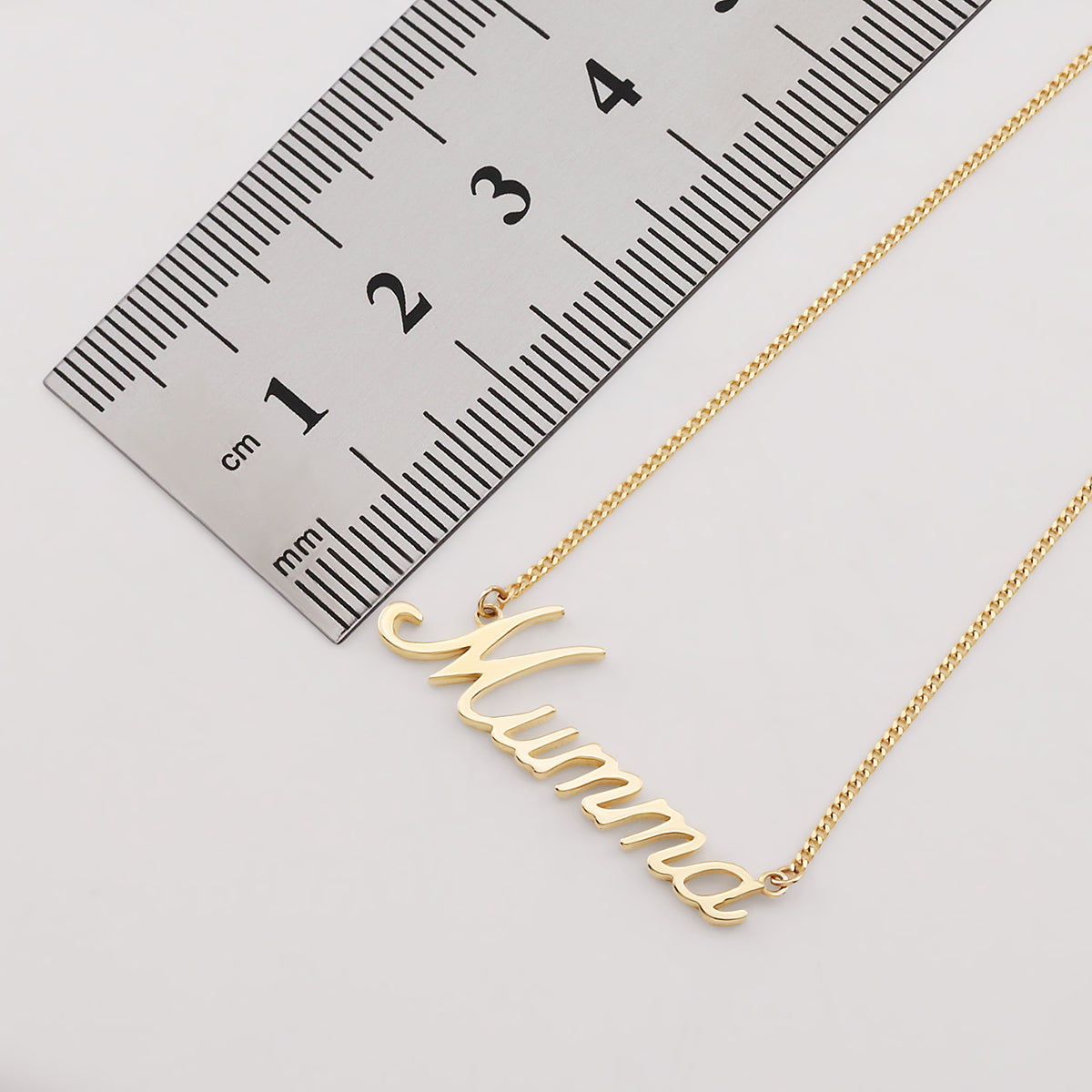 9ct Yellow Gold Solid Plain Polished Mumma Necklace