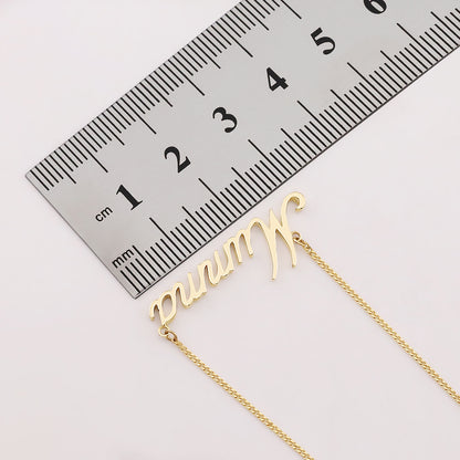 9ct Yellow Gold Solid Plain Polished Mumma Necklace