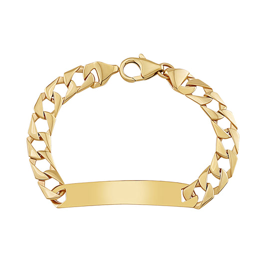 9ct Yellow Gold ID Curb Bracelet- 6.5"