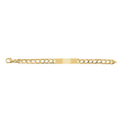 9ct Yellow Gold ID Curb Bracelet- 6.5"