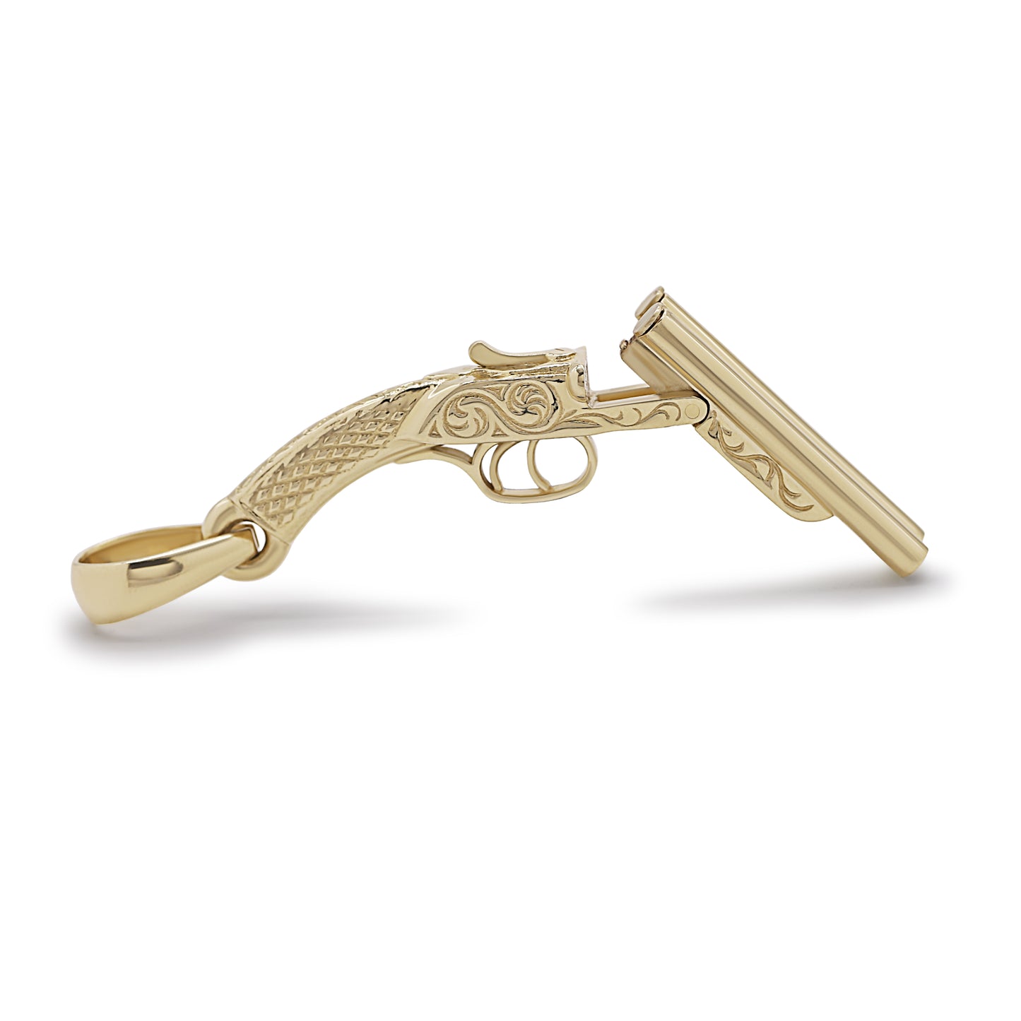 9ct Yellow Gold Solid Small Shotgun Pendant