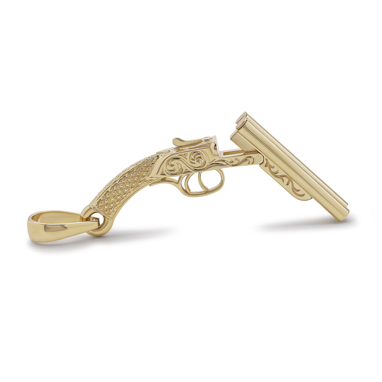 9ct Yellow Gold Solid Large Shotgun Pendant