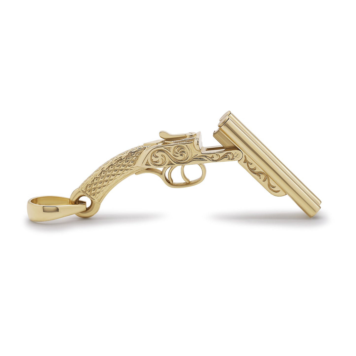 9ct Yellow Gold Solid Extra Large Shotgun Pendant