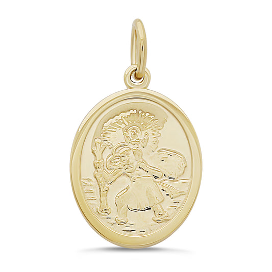 9ct Yellow Gold Small St Christopher Oval Pendant