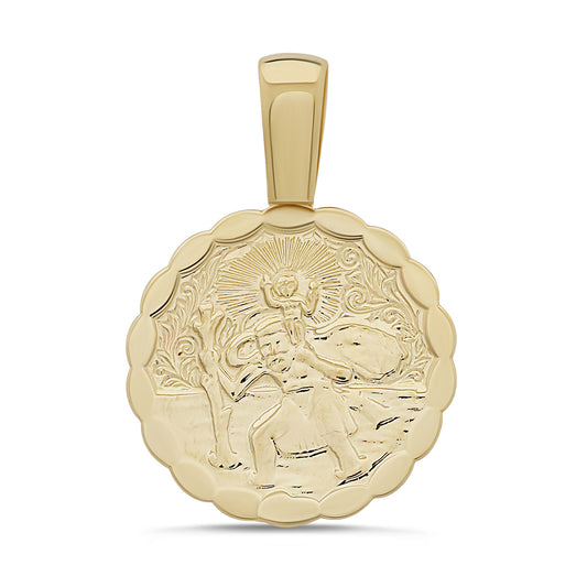 9ct Yellow Gold St Christopher Pattern Pendant