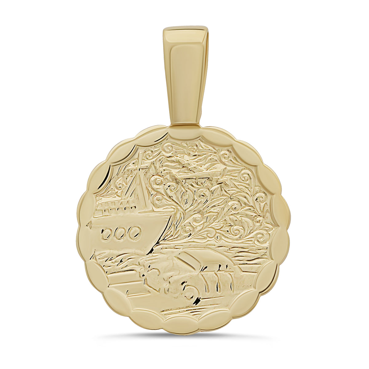 9ct Yellow Gold St Christopher Pattern Pendant