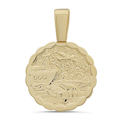 9ct Yellow Gold St Christopher Pattern Pendant