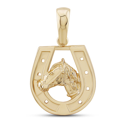 9ct Yellow Gold Large Polished Horseshoe Pendant