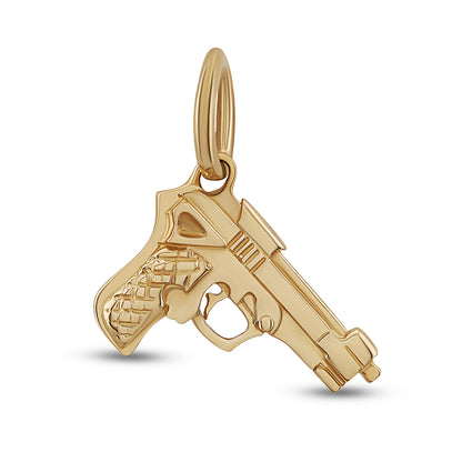 9ct Yellow Gold Handgun Pistol Revolver Pendant