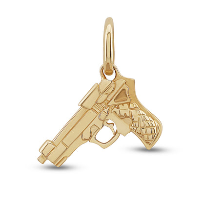 9ct Yellow Gold Handgun Pistol Revolver Pendant