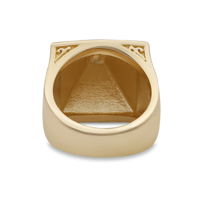 9ct Yellow Gold Solid Small Polished Pyramid Ring