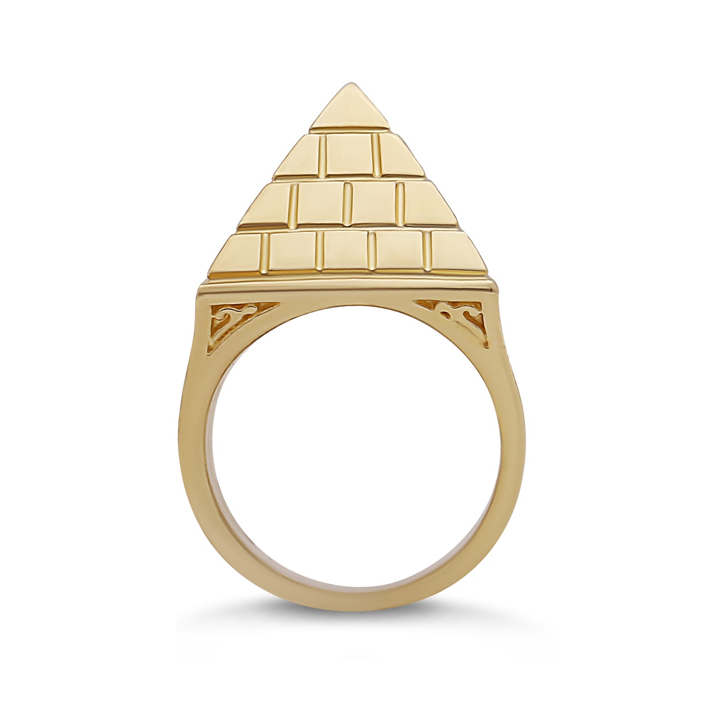 9ct Yellow Gold Solid Small Polished Pyramid Ring