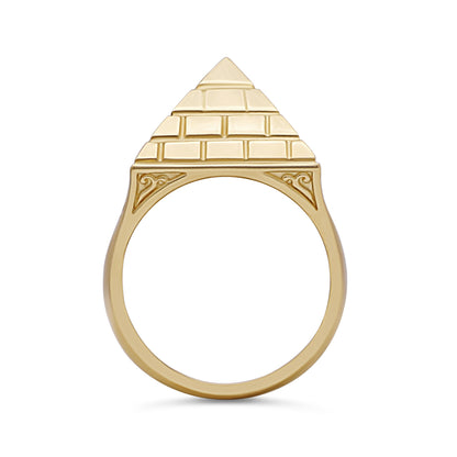 9ct Yellow Gold Solid Medium Sized Polished Pyramid Ring