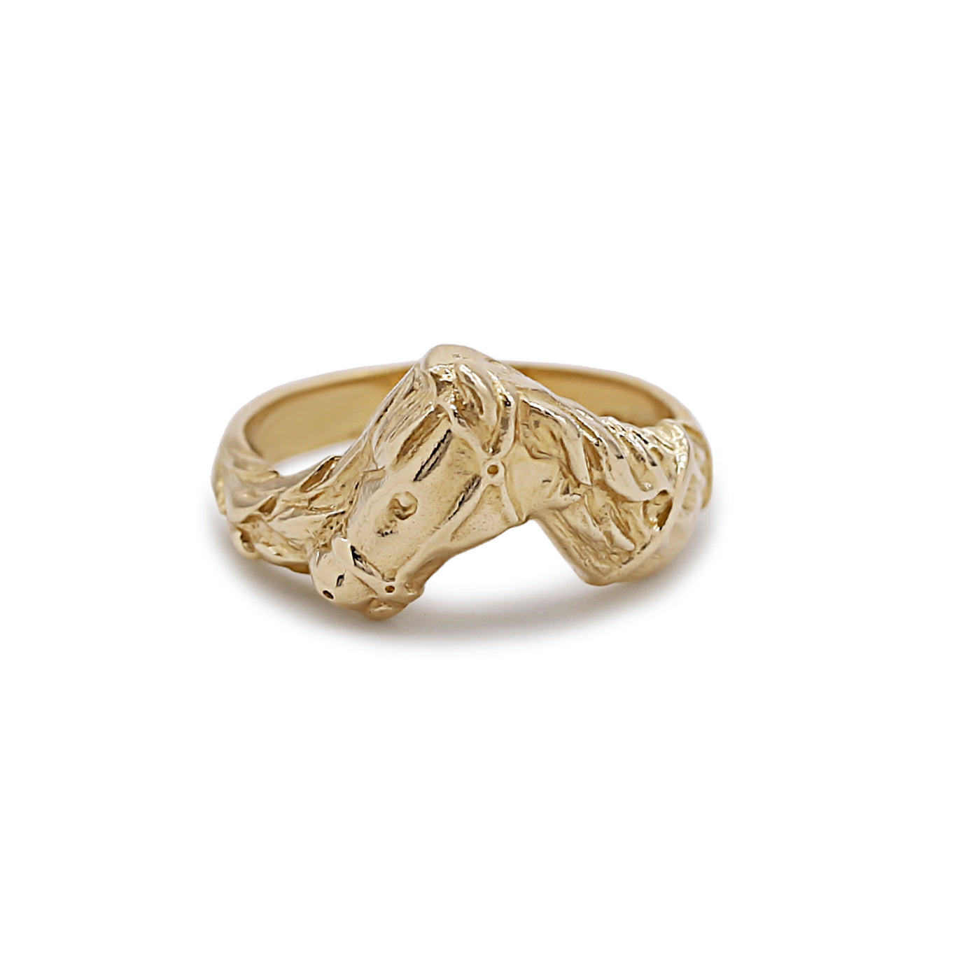 9ct Yellow Gold Small Horse Head Ring