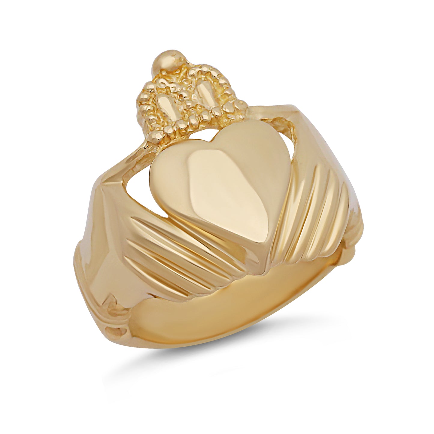 9ct Yellow Gold Solid Irish Extra Large Claddagh Ring