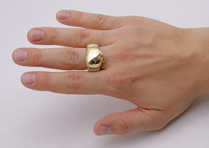 9ct Yellow Solid Single Extra Large Boxing Glove Ring