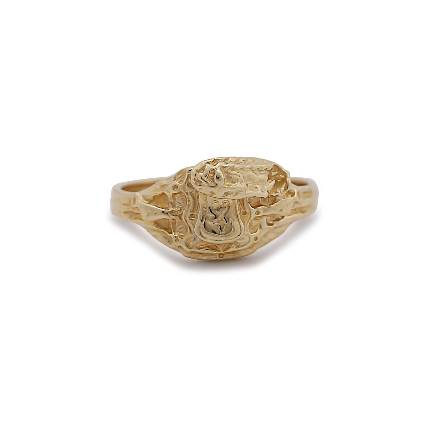 9ct Yellow Gold Baby Small Saddle Ring