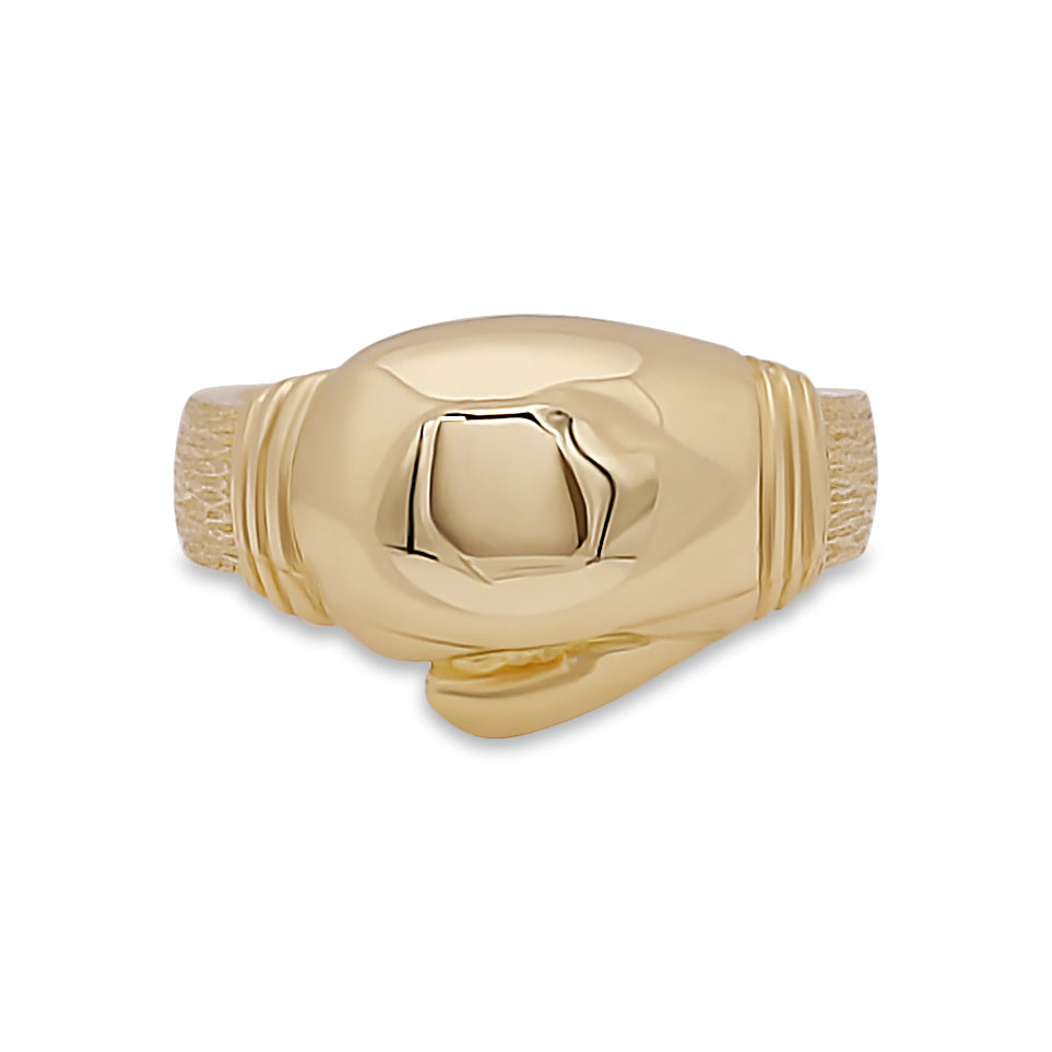 9ct Yellow Solid Single Large Boxing Glove Ring