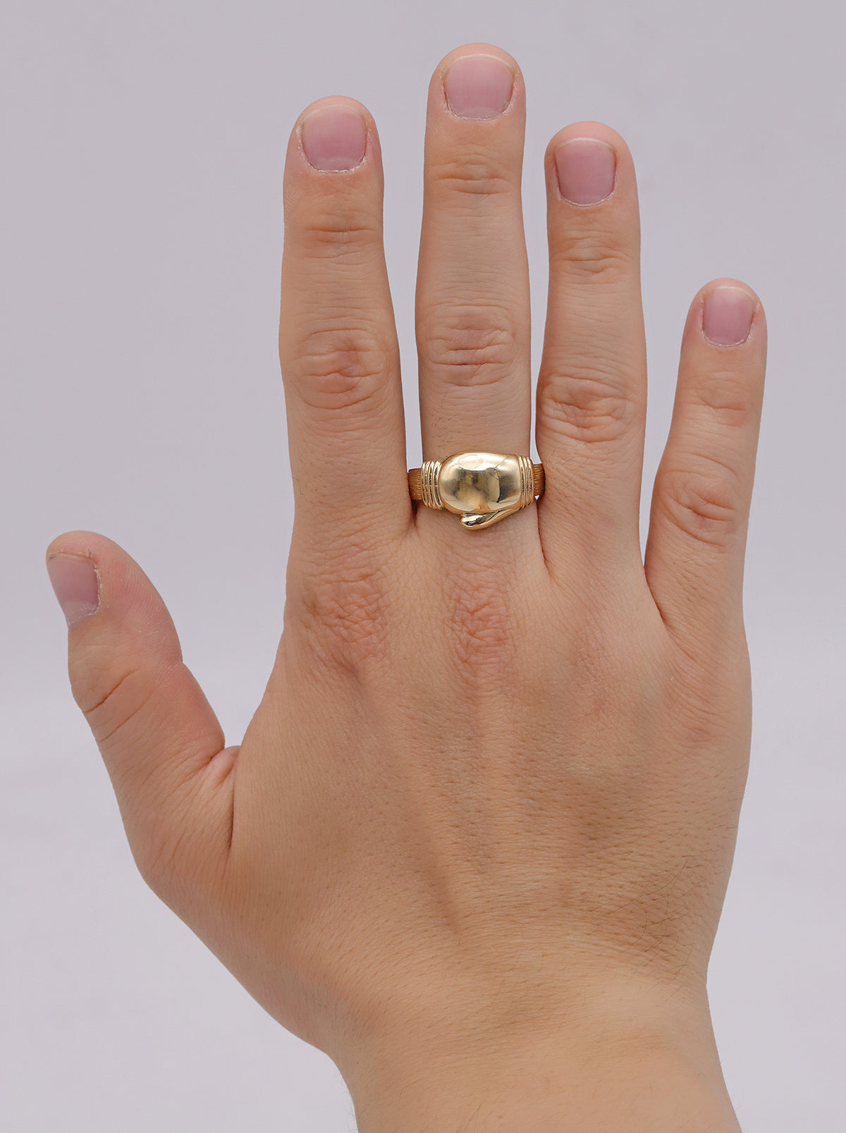 9ct Yellow Solid Single Medium Boxing Glove Ring