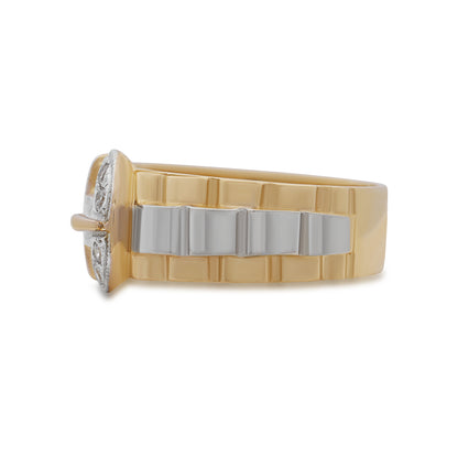 9ct Yellow Gold Medium Rolex Style Single Buckle Ring