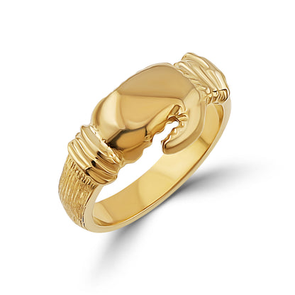 9ct Yellow Gold Solid Single Small Boxing Glove Ring
