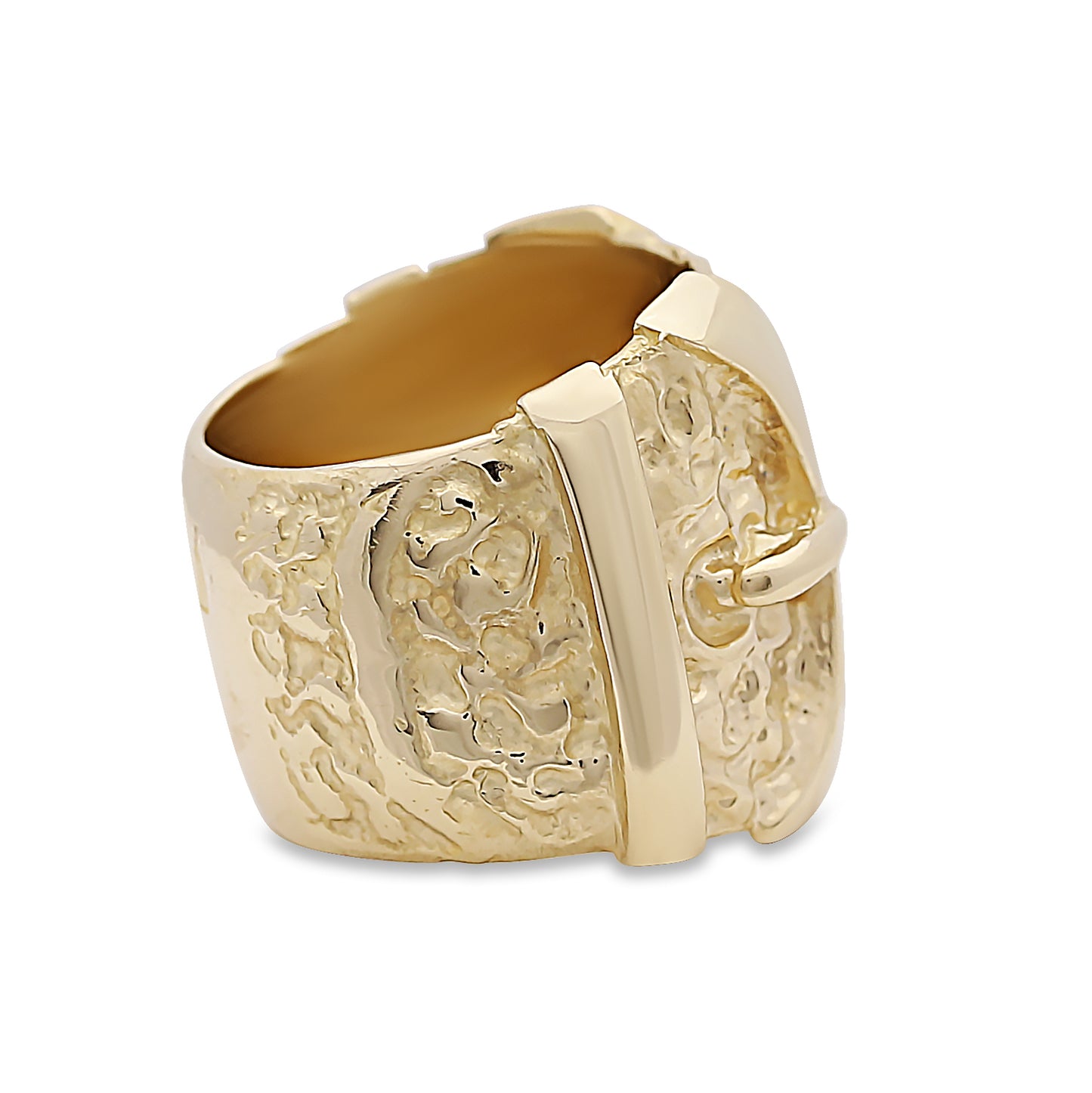 9ct Yellow Gold Large Double Buckle Ring