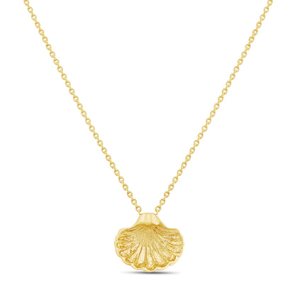 9ct Yellow Gold Polished Solid Shell Necklace