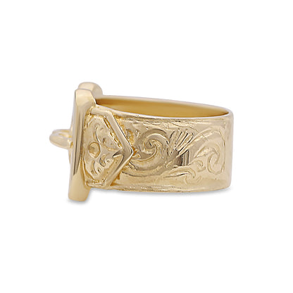 9ct Yellow Gold Classic Double Buckle Ring