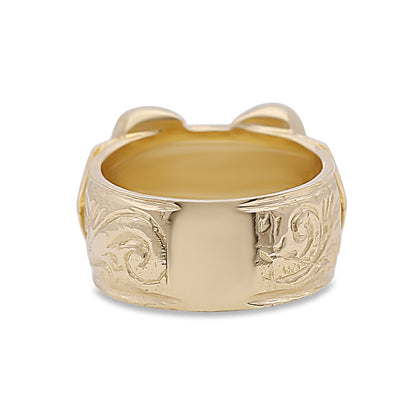 9ct Yellow Gold Classic Double Buckle Ring