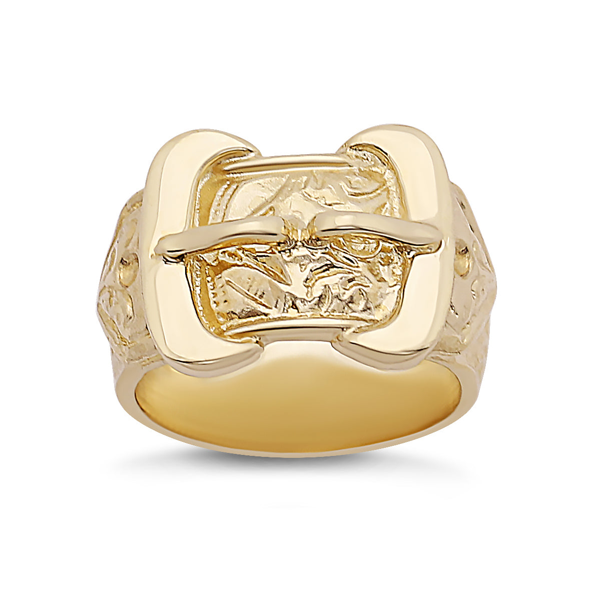 9ct Yellow Gold Classic Double Buckle Ring