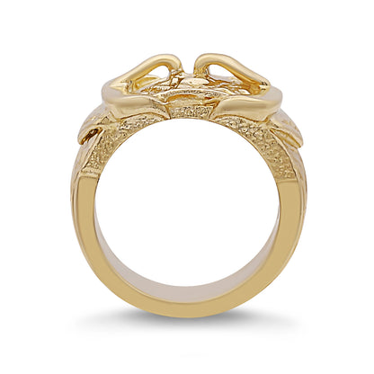 9ct Yellow Gold Solid Double Buckle Ring