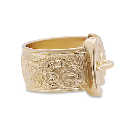 9ct Yellow Gold Single Buckle Ring