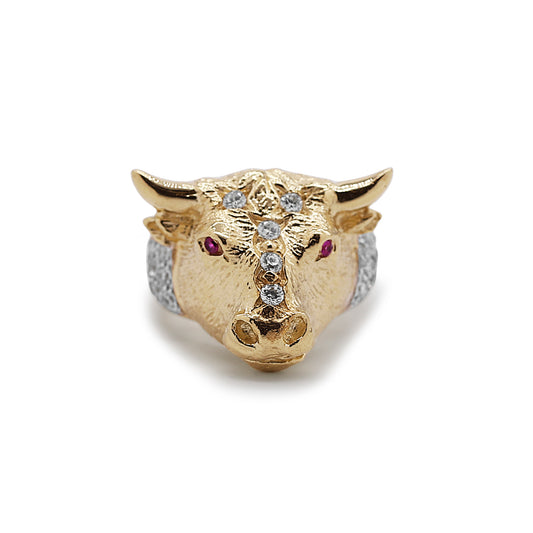 9ct Yellow Gold Solid Bull Ring