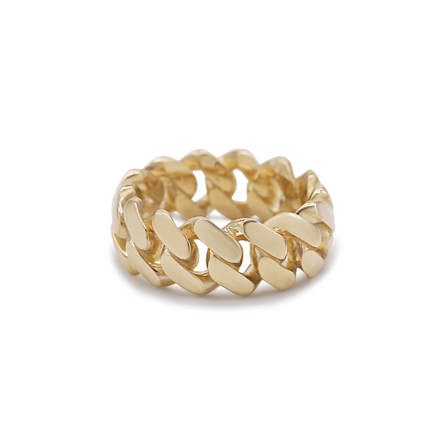 9ct Yellow Gold 10mm Cuban Ring