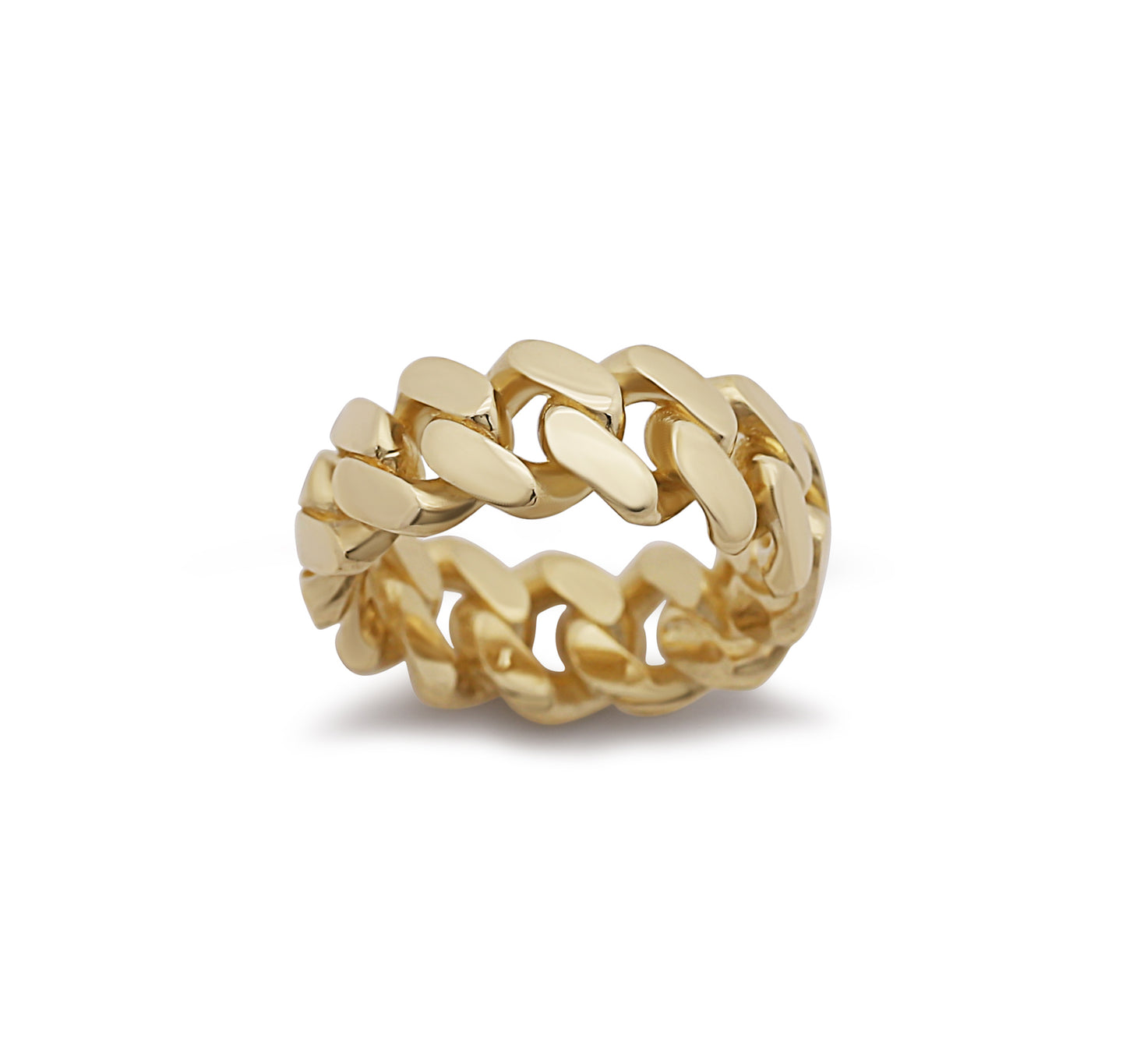 9ct Yellow Gold 8.5mm Cuban Ring