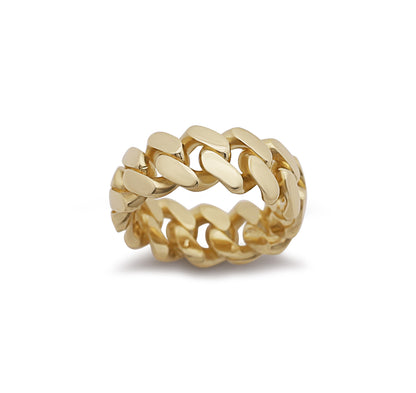 9ct Yellow Gold 8.5mm Cuban Ring