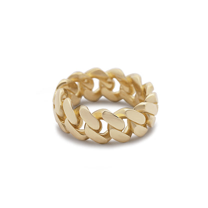 9ct Yellow Gold 8.5mm Cuban Ring