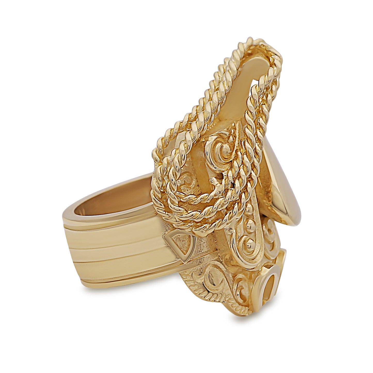 9ct Yellow Gold Solid Mexican Saddle Ring