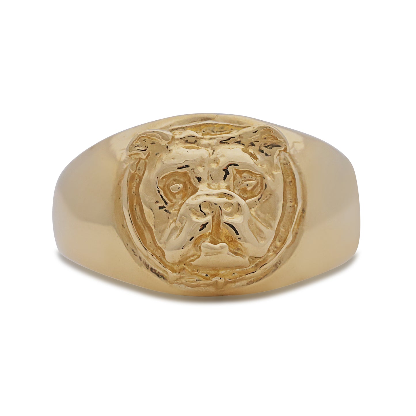 9ct Yellow Gold Small Bulldog Face Ring