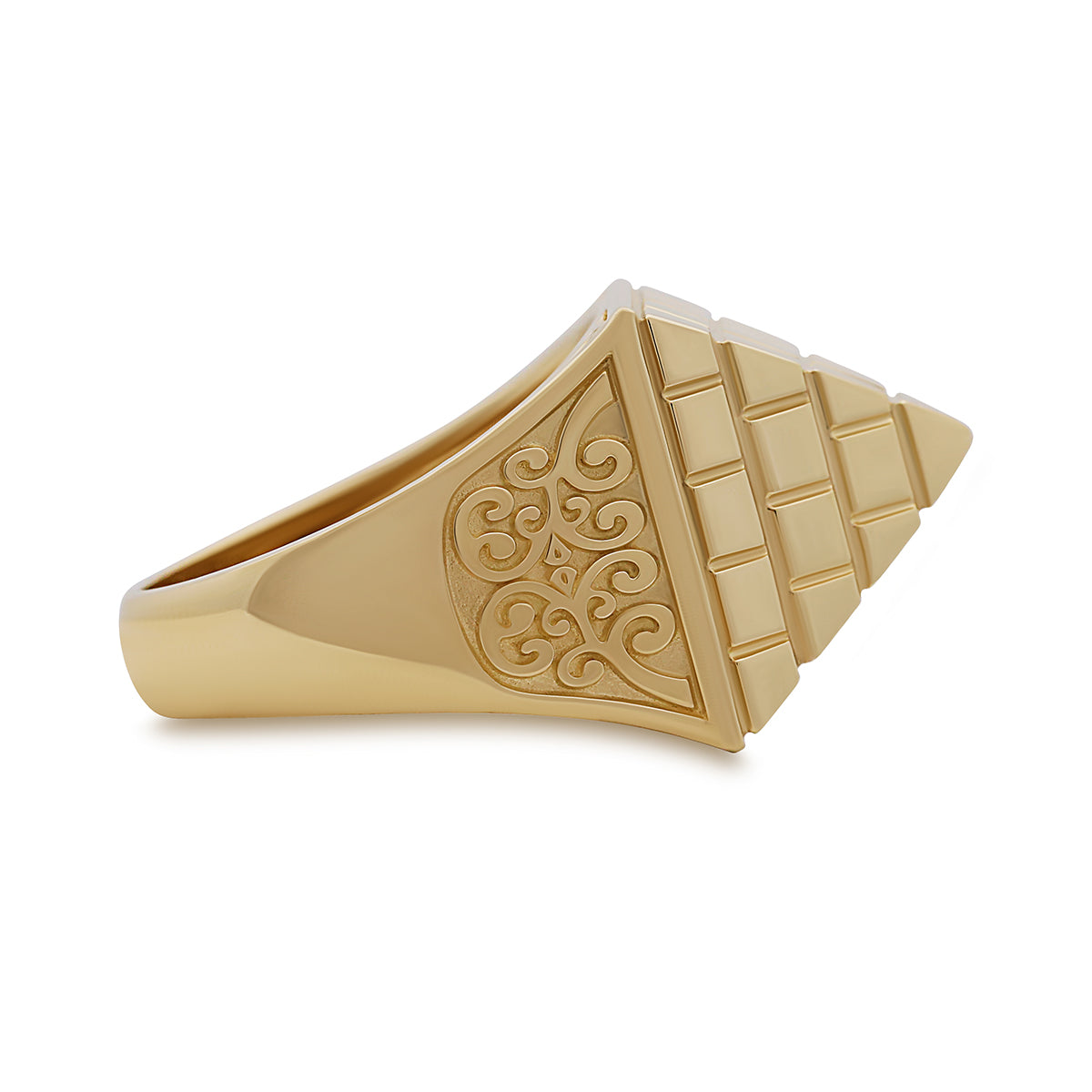 9ct Yellow Gold Small Hollow Pyramid Ring