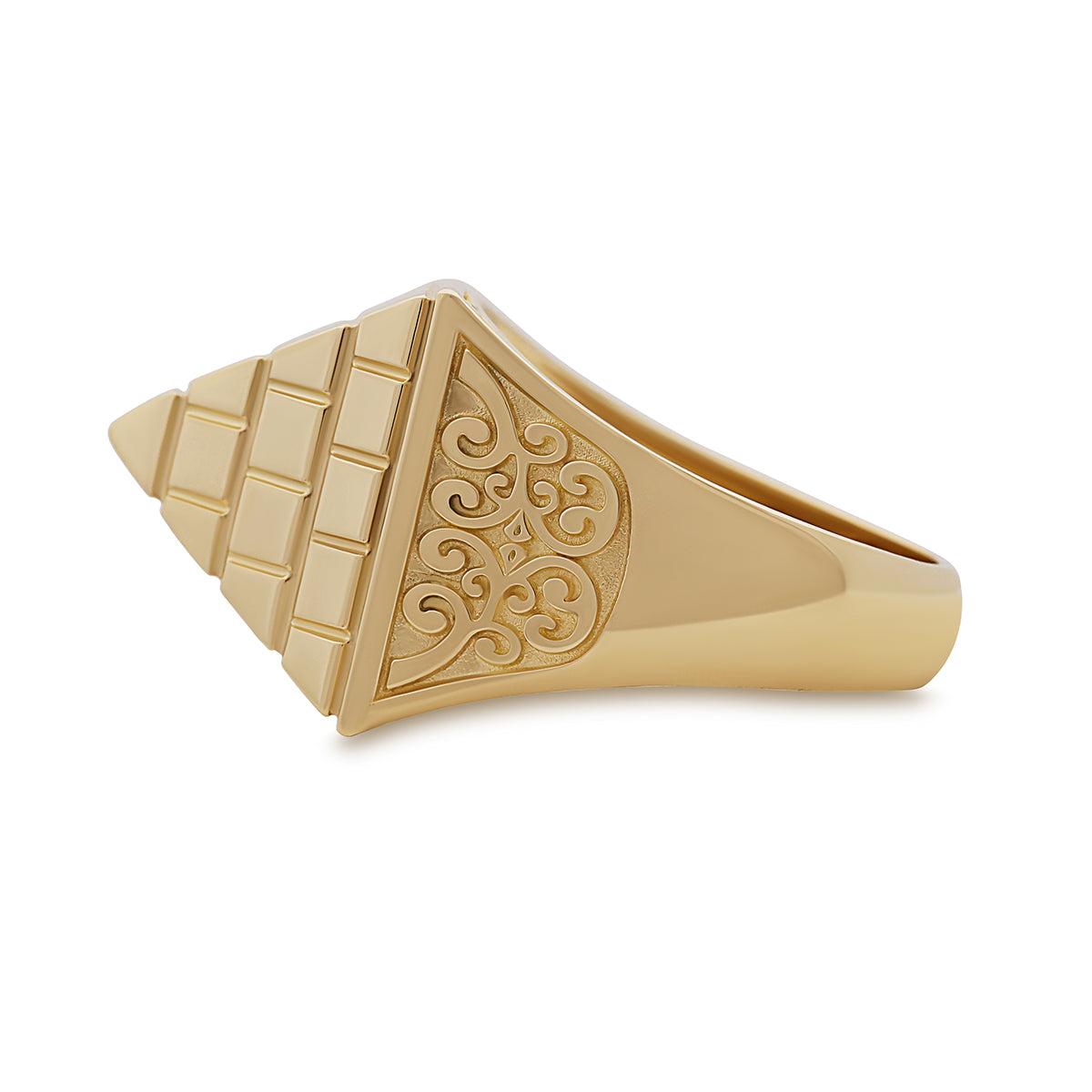 9ct Yellow Gold Small Hollow Pyramid Ring