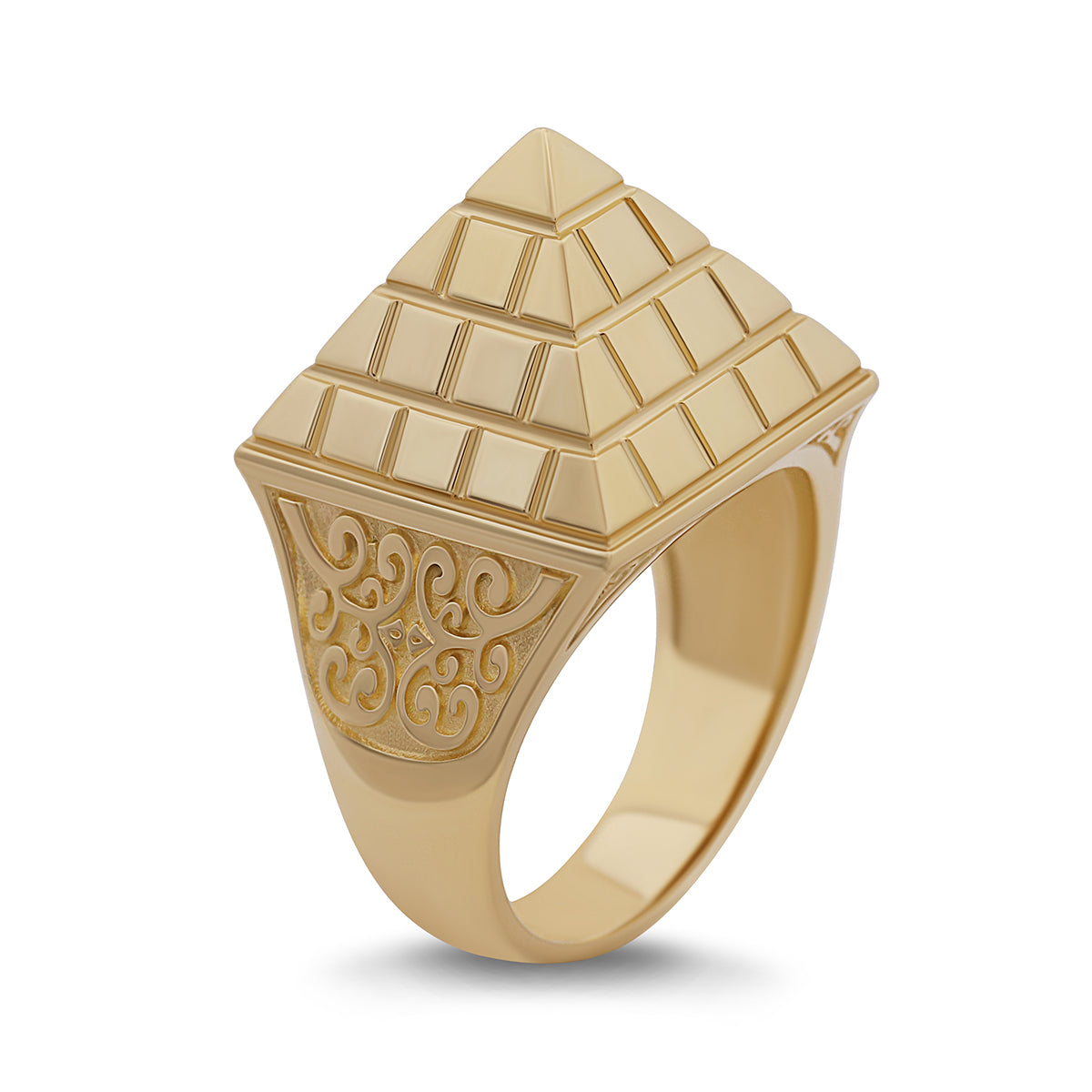 9ct Yellow Gold Small Hollow Pyramid Ring