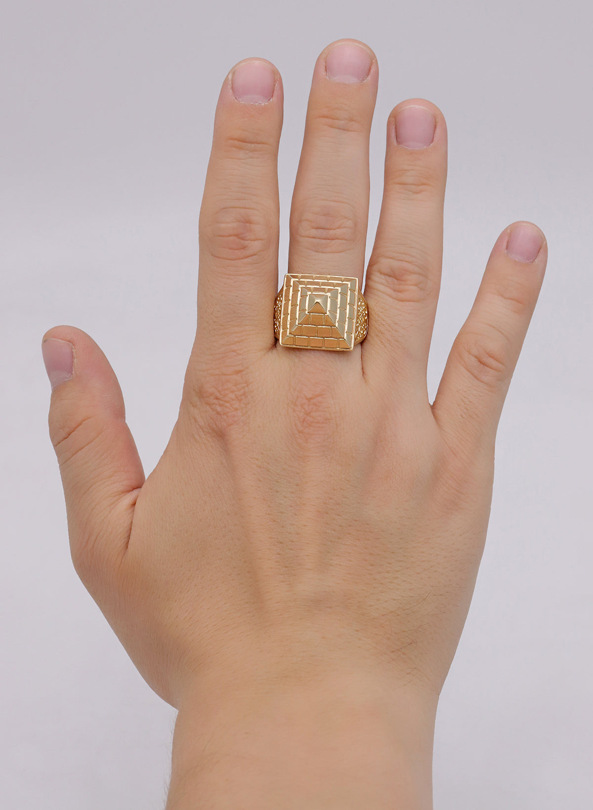 9ct Yellow Gold Small Hollow Pyramid Ring