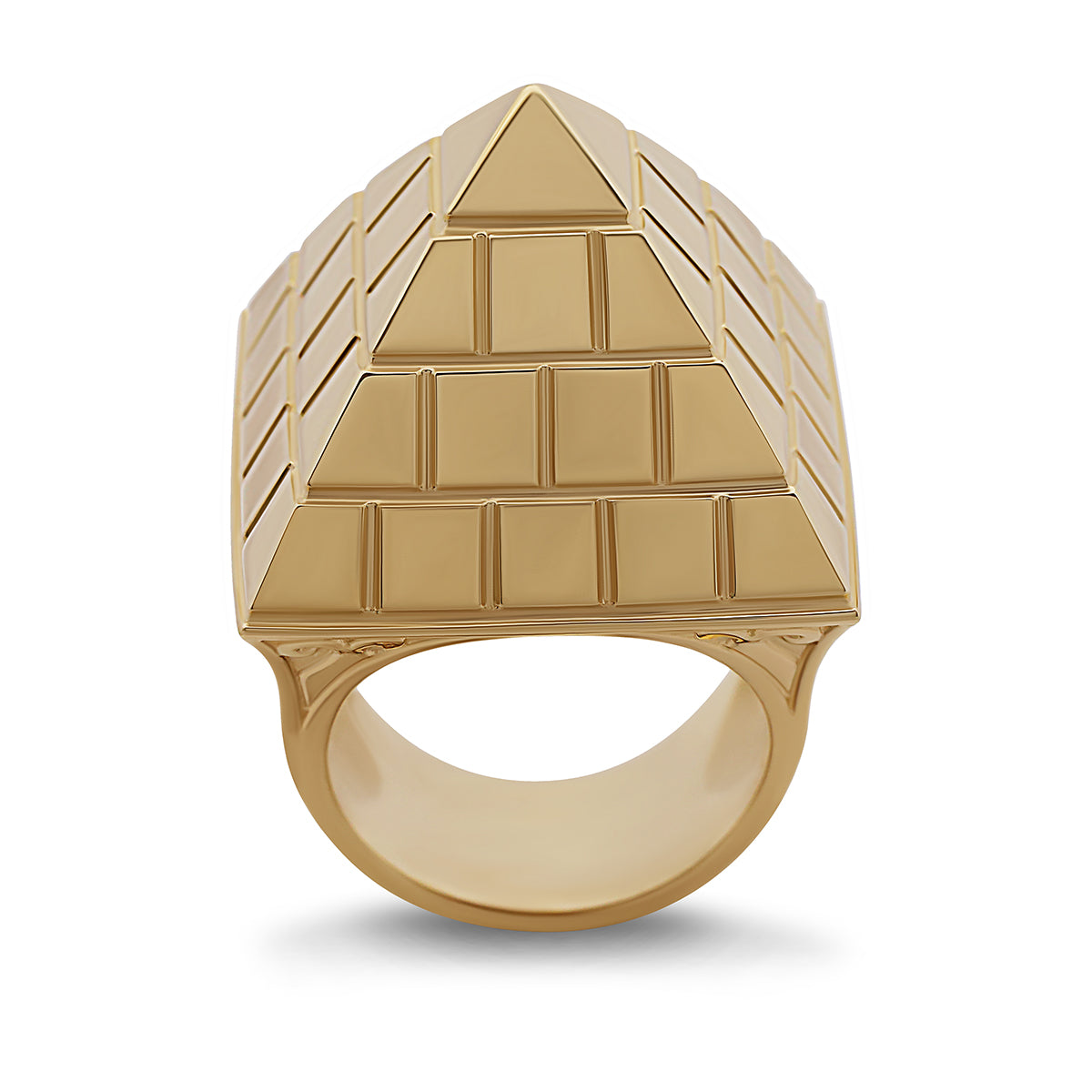 9ct Yellow Gold Extra Large Hollow Pyramid Ring