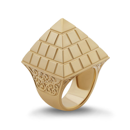 9ct Yellow Gold Extra Large Hollow Pyramid Ring