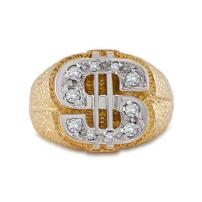 9ct Yellow Gold  Gem-Set Dollar Ring